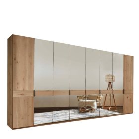 XXL Kleiderschrank Viramiru mit Spiegel Türen 393 cm breit – Ansicht 1