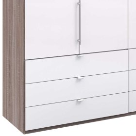 3 türiger Kleiderschrank Yunidra mit neun Schubladen modern – Ansicht 4