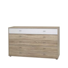 Schubladen Sideboard Elmin in Eiche Sägerau Weiß 140 cm – Ansicht 1