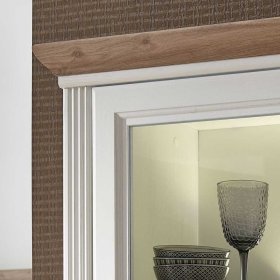 TV Anbauwand Vronata im Landhausstil in Weiß und Eiche Dekor (vierteilig) – Ansicht 7