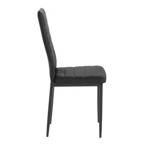 Moderne Esszimmerstühle Ciano aus Kunstleder und Metall in Schwarz (Set) – Ansicht 3