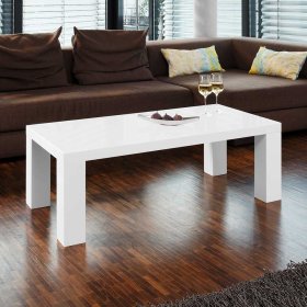 Sofatisch Orvinio in Weiß Hochglanz 120 cm breit – Ansicht 2