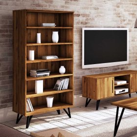 Standregal Cariasca aus Wildeiche Massivholz und Stahl 185 cm hoch – Ansicht 3