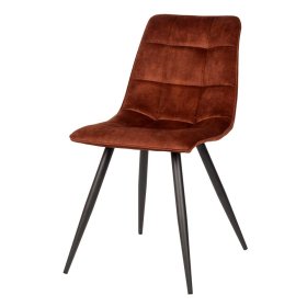 Polsterstuhl Set Salinta mit Velours Bezug in Rost 50 cm Sitzhöhe (2er Set) – Ansicht 1