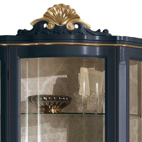 Vitrine Seduta in Dunkelblau und Goldfarben – Ansicht 4