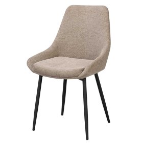 Esszimmer Polsterstühle Eckpoint in Beige Webstoff modern (2er Set) – Ansicht 1