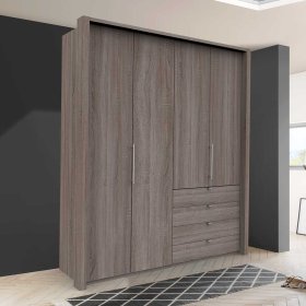 Kleiderschrank Jugendzimmer Vasilio in Eiche Trüffelfarben 2 türig – Ansicht 2