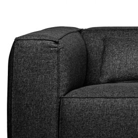 Dreisitzer Couch Vamaica dunkelgrauer Stoffbezug mit Armlehnen – Ansicht 3