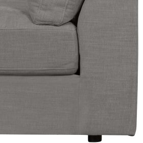 Modulsofa Abschluss Element links Fredoco in Grau Rücken echt bezogen – Ansicht 13
