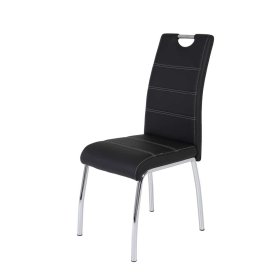 Stuhl Set Monsieur in Schwarz Kunstleder mit Griff (Set) – Ansicht 1
