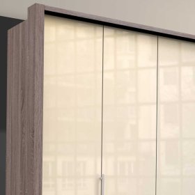 Schlafzimmerschrank Acuta in Cremefarben und Eiche Trüffel – Ansicht 5