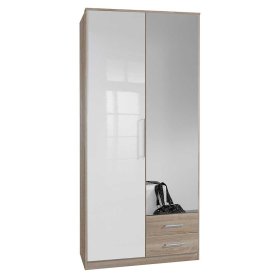 Jugendkleiderschrank Fashiona mit Spiegeltür und zwei Schubladen – Ansicht 1