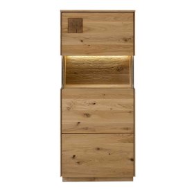 Highboard Vitrine Onitos aus Wildeiche Massivholz geölt – Ansicht 1