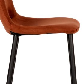 Moderner Barstuhl Set Estoron mit 78 cm Sitzhöhe und Samtbezug (2er Set) – Ansicht 6