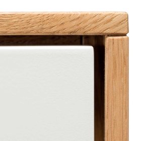 Hängeschrank Varanna in Weiß mit Asteiche Massivholz – Ansicht 6