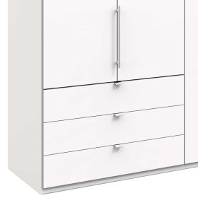 Falttüren Designschrank Emiliano in Weiß mit drei Schubladen – Ansicht 4