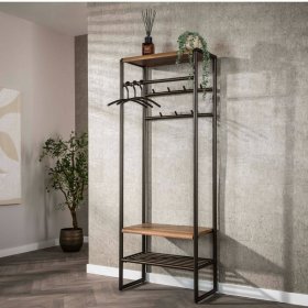 Garderobe Krispa mit Ablagen für Schuhe und 7 Kleiderhaken – Ansicht 2