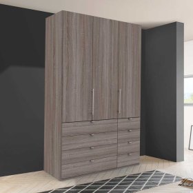 Premium Jugendkleiderschrank Vasilio in Eiche Trüffelfarben Holzoptik – Ansicht 3