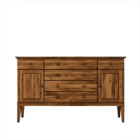 Wohnzimmer Sideboard Tyvoria aus Wildeiche Massivholz 100 cm hoch – Ansicht 1