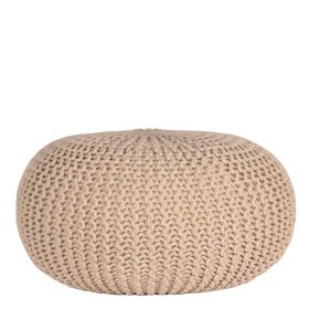Strick Pouf Yalin in Creme Weiß im Skandi Design – Ansicht 2