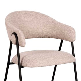 Esstisch Stühle Senade mit Armlehnen aus Boucle Stoff (2er Set) – Ansicht 5