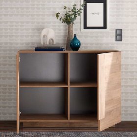 Esszimmer Kommode Casmas in Holzoptik Naturfarben mit 2 Drehtüren – Ansicht 3
