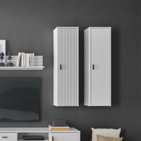Moderner Hängeschrank Wohnzimmer Paros in Weiß und Schwarz 120 cm hoch – Ansicht 5