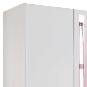 Weißer Kleiderschrank Lyra mit Spiegeltüren und zwei Schubladen – Ansicht 3
