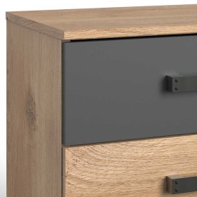 Schlafzimmer Set Latizia in Dunkelgrau und Plankeneiche Holzoptik (vierteilig) – Ansicht 11