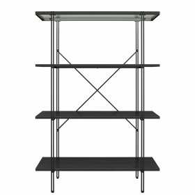 Schwarzes Standregal Tora in modernem Design 80 cm breit – Ansicht 3