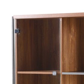 Loft Highboard Ceusenia in Eiche dunkel Schiefer Grau – Ansicht 5