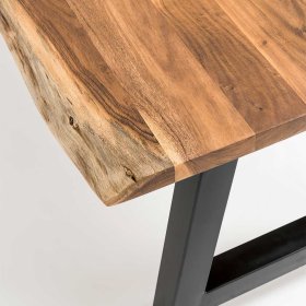 Tisch Massivholz und Metall Varadero mit natürlicher Baumkante im Industrie Stil – Ansicht 9