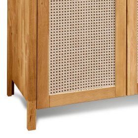 Kleiderschrank Felictas aus Wildeiche Massivholz mit Geflecht Türen – Ansicht 5