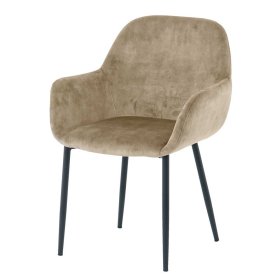 Esszimmerarmlehnstuhl Set Danatura in Beige aus Samt (2er Set) – Ansicht 1