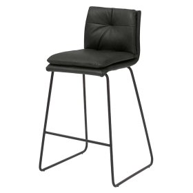 Designbarhocker Mundo in Anthrazit & Schwarz mit Bügelgestell – Ansicht 1