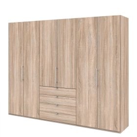 Moderner Schlafzimmerkleiderschrank Gehvonda in Eiche Sägerau mit viel Stauraum – Ansicht 1