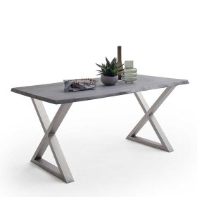 Küchen Tisch Salko mit natürlicher Baumkante im Industry und Loft Stil – Ansicht 2