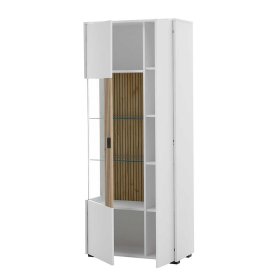Wohnzimmer Vitrine Saladd in modernem Design mit zwei Glasböden – Ansicht 4