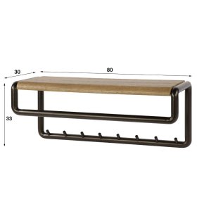 Wandgarderobe Krispa im Industry und Loft Stil mit 8 Kleiderhaken – Ansicht 5