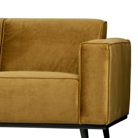 Wohnzimmer Sofa Graves in Honigfarben Samt im Retro Style – Ansicht 3