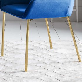 Samt Küchenstühle Garzevas in Blau im Retro Design (2er Set) – Ansicht 5
