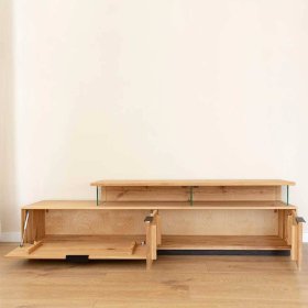 TV Board Tenna mit LED Beleuchtung und Hirnholz Applikation – Ansicht 4
