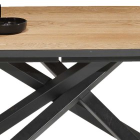 Design Esstisch Andiamo in Eiche hell und Schwarz mit Mikado Fußgestell – Ansicht 4