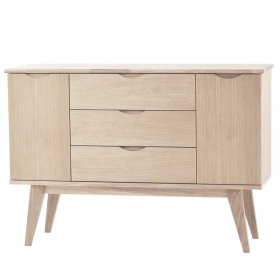Esszimmer Anrichte Vurian aus Eiche White Wash 85 cm hoch – Ansicht 1