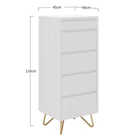 Schminkkonsole Goyan in Weiß und Goldfarben 45 cm breit – Ansicht 9