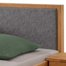 Doppelbett Wildeiche Snoba mit Polsterkopfteil in Grau – Ansicht 4