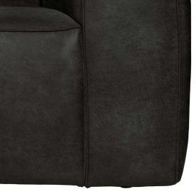 Schwarzer Wohnzimmer Sessel Vamaica aus Recyclingleder mit Armlehnen – Ansicht 4