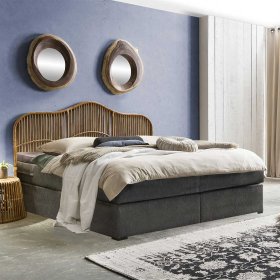 Einzelnes Bett Kopfteil Koropi aus Rattan Geflecht 200 cm breit – Ansicht 8