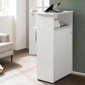 Empfangstresen Dadonia in Weiß melaminbeschichtet 111 cm hoch – Ansicht 2