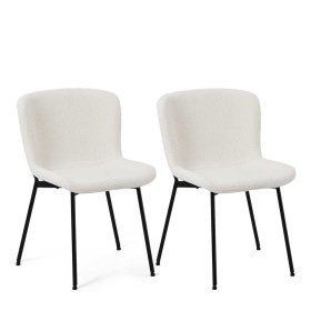 Esszimmerstuhl Pluna aus Boucle im Skandi Design (2er Set) – Ansicht 7